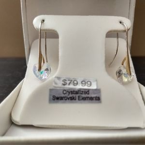Heart shaped Swarovski crystalized earrings